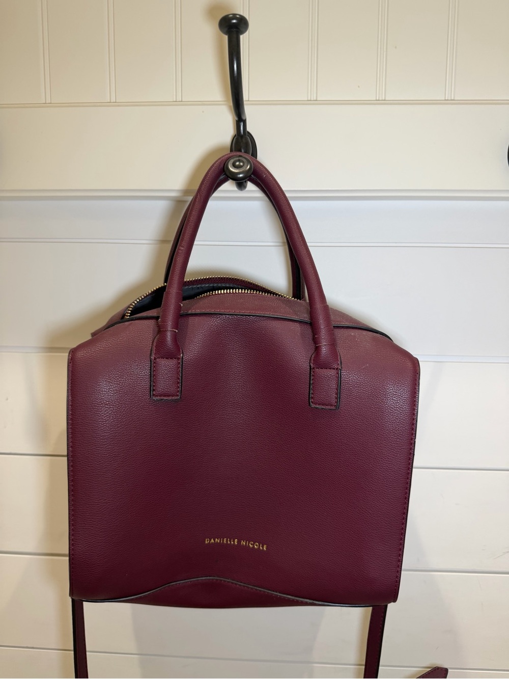 Danielle Nicole Wine Red Pebbled Satchel